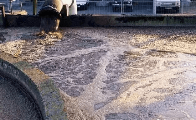 （圖：南輝造紙客戶廢水泡沫池起泡現場）